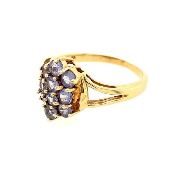 10k Cluster Tanzanite Ring - Picture 4 of 8